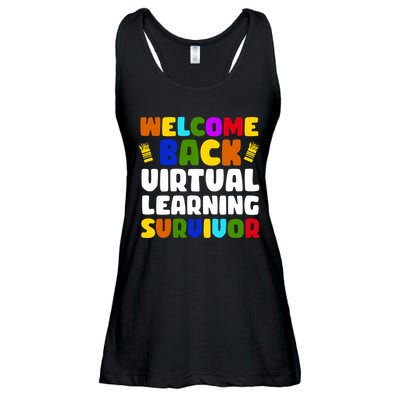 Welcome Back To School Virtual Learning Survivor Ladies Essential Flowy Tank