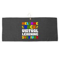 Welcome Back To School Virtual Learning Survivor Large Microfiber Waffle Golf Towel