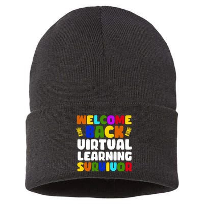 Welcome Back To School Virtual Learning Survivor Sustainable Knit Beanie