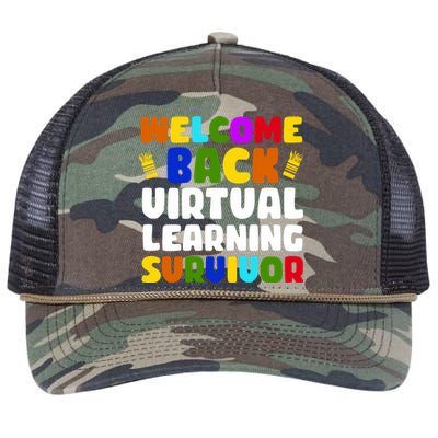 Welcome Back To School Virtual Learning Survivor Retro Rope Trucker Hat Cap