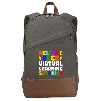 Welcome Back To School Virtual Learning Survivor Cotton Canvas Backpack