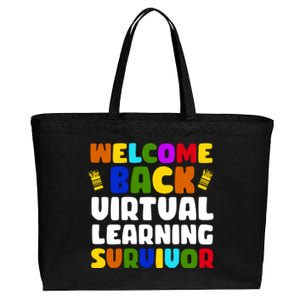 Welcome Back To School Virtual Learning Survivor Cotton Canvas Jumbo Tote