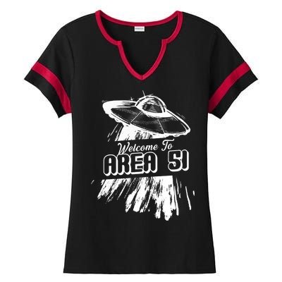 Welcome To Area 51 Ladies Halftime Notch Neck Tee