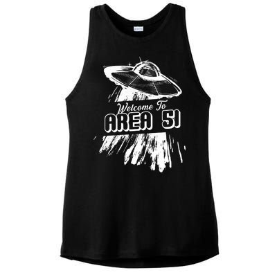 Welcome To Area 51 Ladies PosiCharge Tri-Blend Wicking Tank