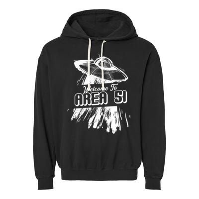 Welcome To Area 51 Garment-Dyed Fleece Hoodie