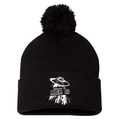 Welcome To Area 51 Pom Pom 12in Knit Beanie