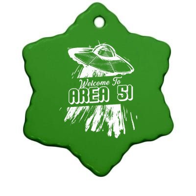 Welcome To Area 51 Ceramic Star Ornament