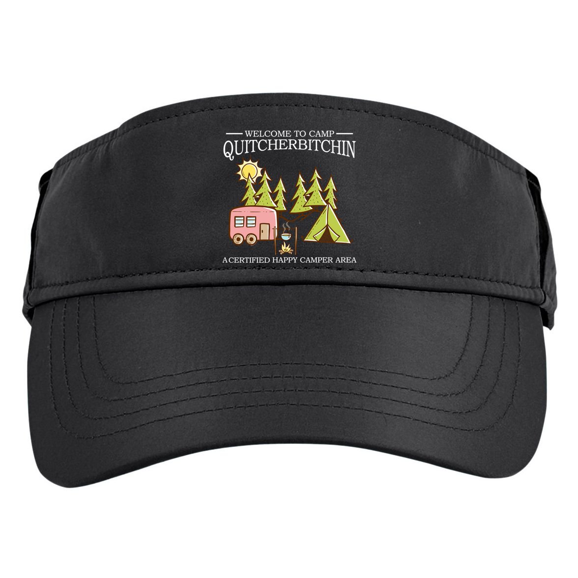 Welcome To Camp Quitcherbitchen Adult Drive Performance Visor