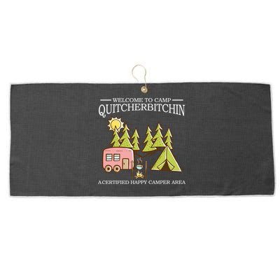 Welcome To Camp Quitcherbitchen Large Microfiber Waffle Golf Towel