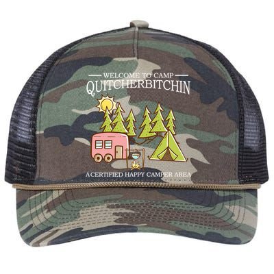 Welcome To Camp Quitcherbitchen Retro Rope Trucker Hat Cap