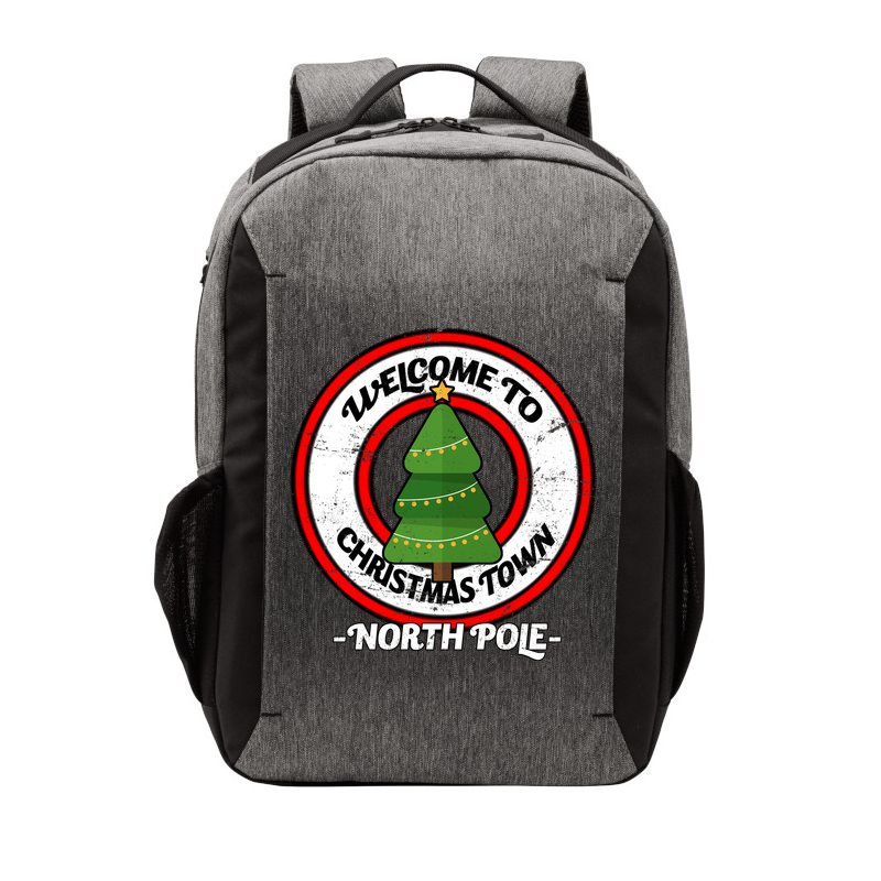 Welcome To Christmas Town North Pole Vector Backpack