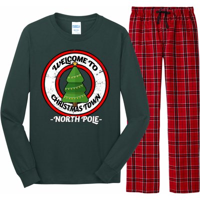 Welcome To Christmas Town North Pole Long Sleeve Pajama Set