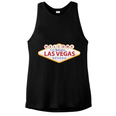 Welcome To Fabulous Las Vegas Sign Ladies PosiCharge Tri-Blend Wicking Tank