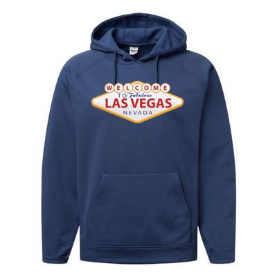 Welcome To Fabulous Las Vegas Sign Performance Fleece Hoodie