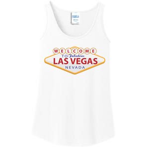 Welcome To Fabulous Las Vegas Sign Ladies Essential Tank