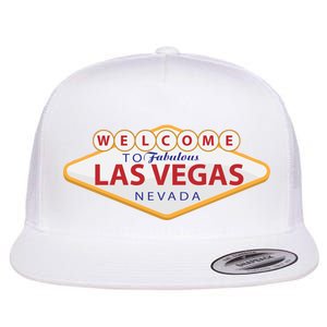 Welcome To Fabulous Las Vegas Sign Flat Bill Trucker Hat