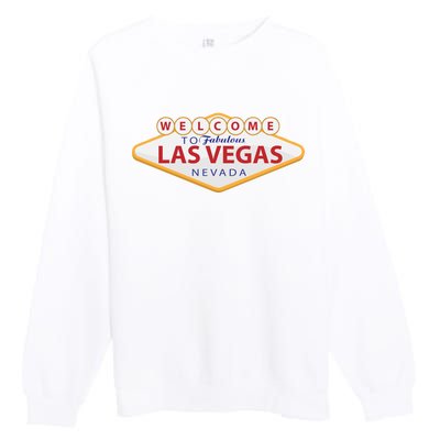 Welcome To Fabulous Las Vegas Sign Premium Crewneck Sweatshirt