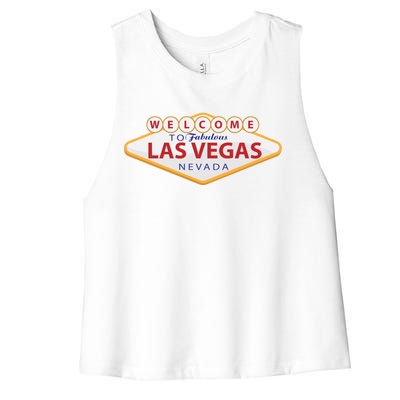 Welcome To Fabulous Las Vegas Sign Women's Racerback Cropped Tank