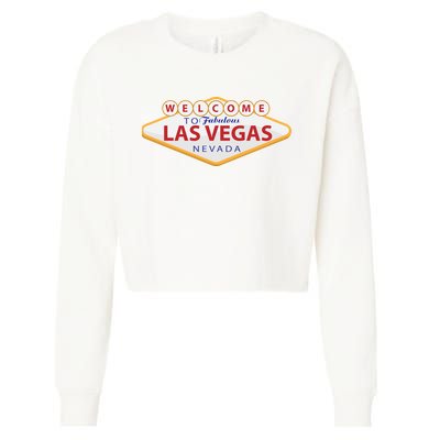 Welcome To Fabulous Las Vegas Sign Cropped Pullover Crew