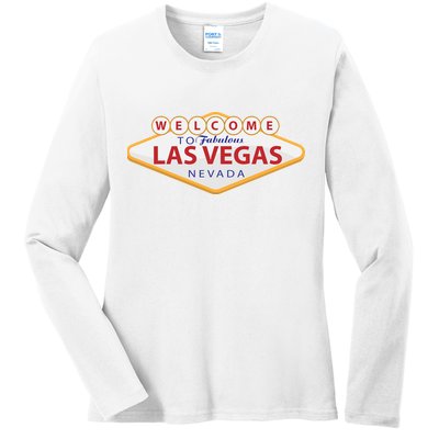 Welcome To Fabulous Las Vegas Sign Ladies Long Sleeve Shirt