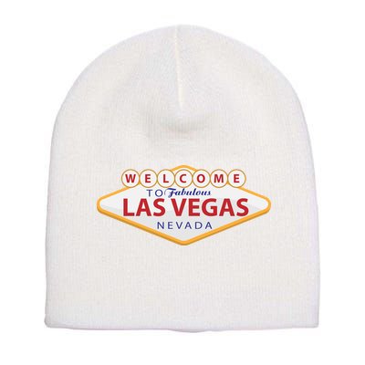 Welcome To Fabulous Las Vegas Sign Short Acrylic Beanie