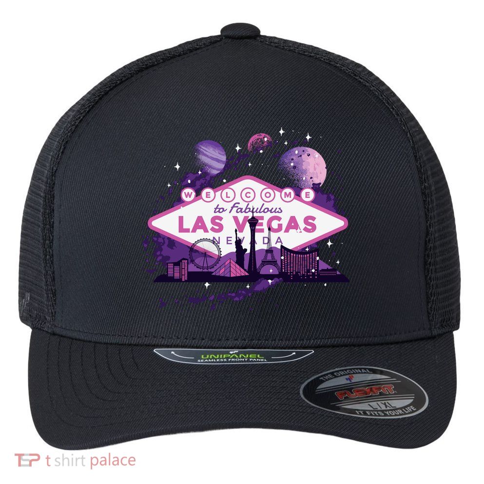 Welcome To Fabulous Las Vegas Universe Flexfit Unipanel Trucker Cap
