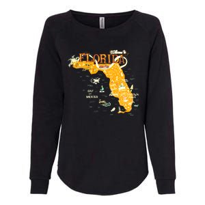 Welcome To Florida Cool Tourist Map Womens California Wash Sweatshirt