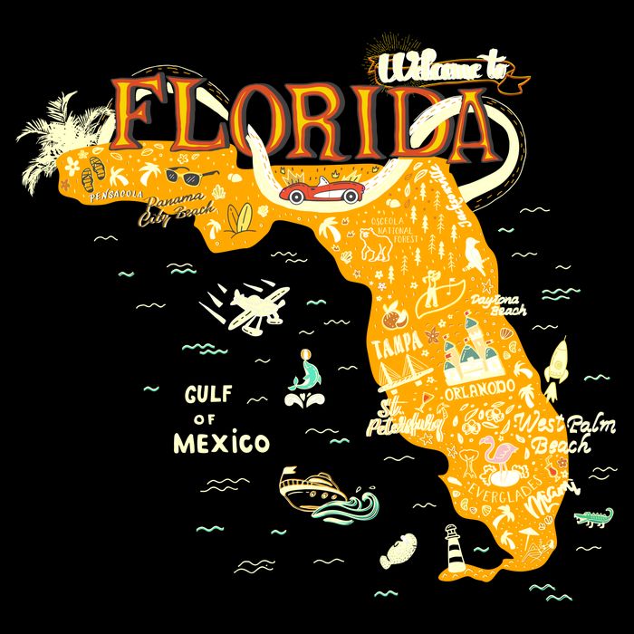 Welcome To Florida Cool Tourist Map Zip Tote Bag