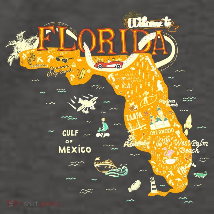 Welcome To Florida Cool Tourist Map Vector Backpack