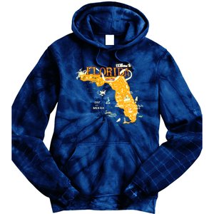 Welcome To Florida Cool Tourist Map Tie Dye Hoodie