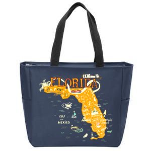 Welcome To Florida Cool Tourist Map Zip Tote Bag