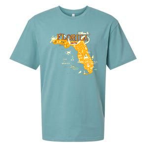 Welcome To Florida Cool Tourist Map Sueded Cloud Jersey T-Shirt