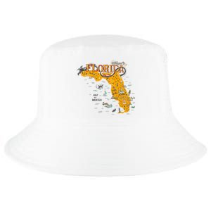 Welcome To Florida Cool Tourist Map Cool Comfort Performance Bucket Hat