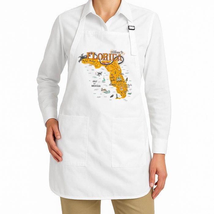 Welcome To Florida Cool Tourist Map Apron