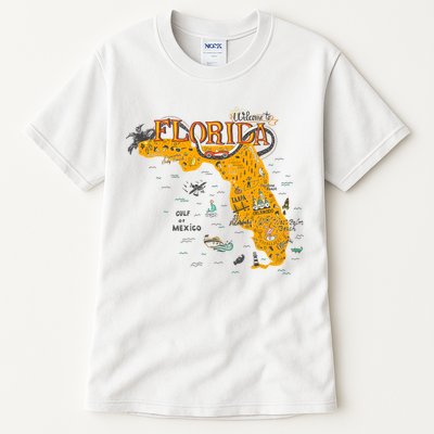 Welcome To Florida Cool Tourist Map Tall T-Shirt