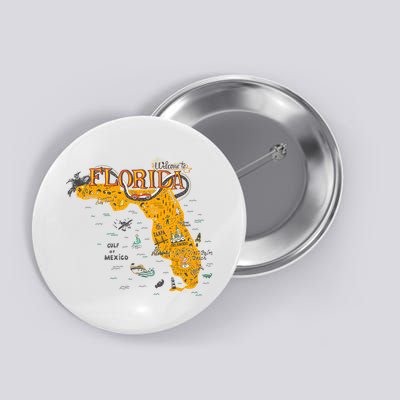 Welcome To Florida Cool Tourist Map Button