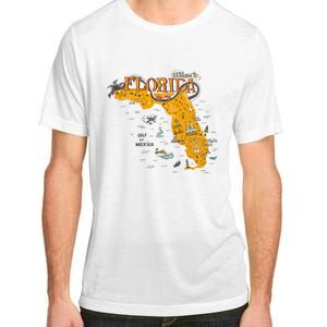 Welcome To Florida Cool Tourist Map Adult ChromaSoft Performance T-Shirt