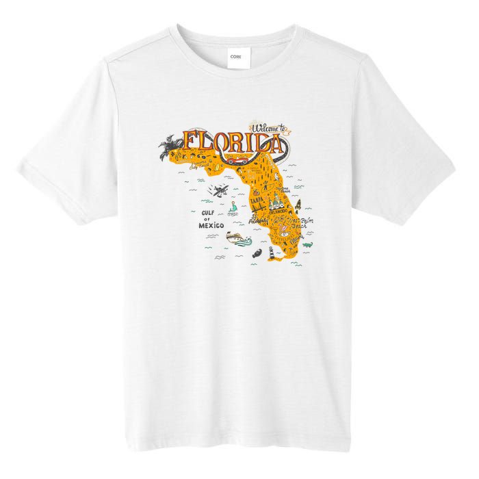 Welcome To Florida Cool Tourist Map Tall Fusion ChromaSoft Performance T-Shirt