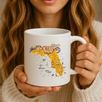 Welcome To Florida Cool Tourist Map Mug
