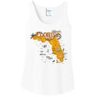 Welcome To Florida Cool Tourist Map Ladies Essential Tank