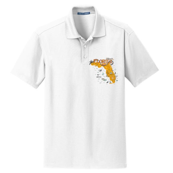 Welcome To Florida Cool Tourist Map Dry Zone Grid Polo