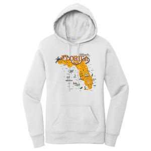 Welcome To Florida Cool Tourist Map Women's Pullover Hoodie