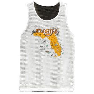 Welcome To Florida Cool Tourist Map Mesh Reversible Basketball Jersey Tank