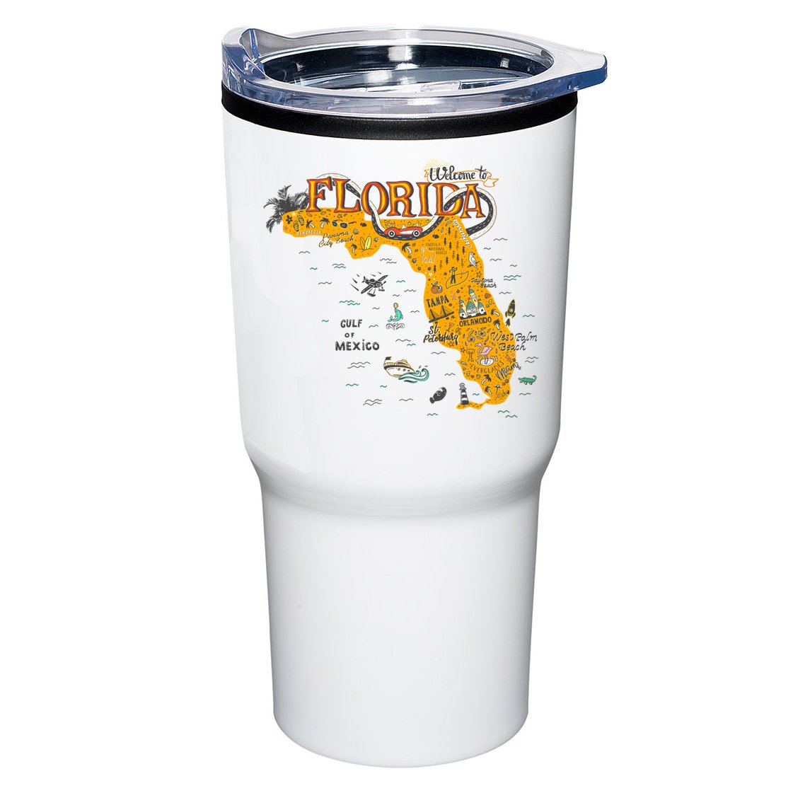 Welcome To Florida Cool Tourist Map Tumbler