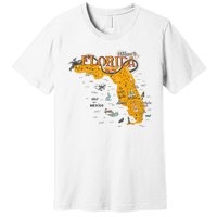 Welcome To Florida Cool Tourist Map Premium T-Shirt