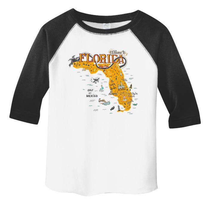 Welcome To Florida Cool Tourist Map Toddler Fine Jersey T-Shirt