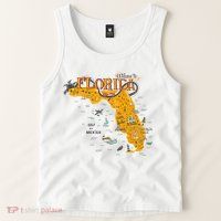 Welcome To Florida Cool Tourist Map Tank Top