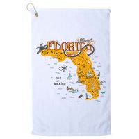 Welcome To Florida Cool Tourist Map Golf Towel