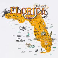 Welcome To Florida Cool Tourist Map Golf Towel