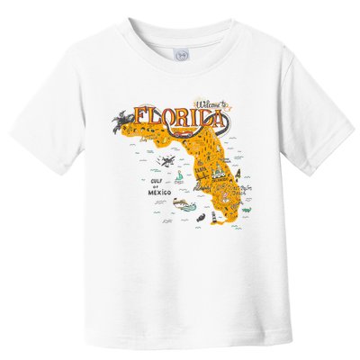 Welcome To Florida Cool Tourist Map Toddler T-Shirt